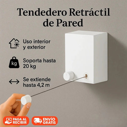 Tendedero Retráctil | Ahorra Espacio y Seca Tu Ropa Sin Desordenar